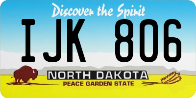 ND license plate IJK806
