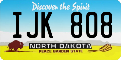 ND license plate IJK808