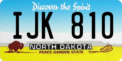 ND license plate IJK810