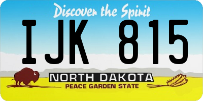 ND license plate IJK815