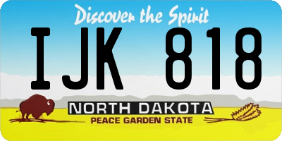 ND license plate IJK818