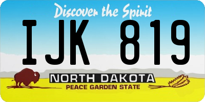 ND license plate IJK819