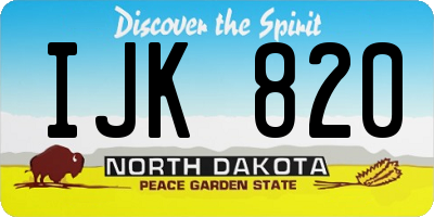 ND license plate IJK820