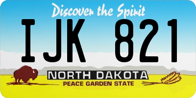 ND license plate IJK821