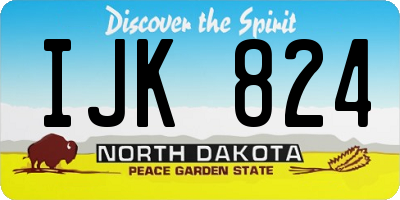 ND license plate IJK824