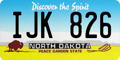 ND license plate IJK826
