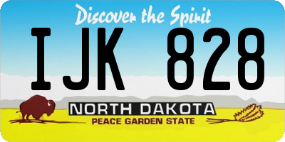 ND license plate IJK828