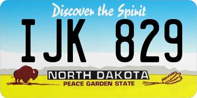 ND license plate IJK829