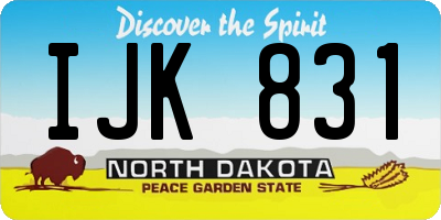 ND license plate IJK831