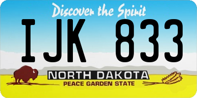 ND license plate IJK833