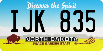ND license plate IJK835