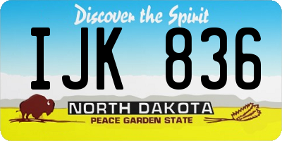 ND license plate IJK836