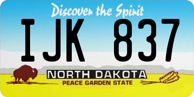 ND license plate IJK837