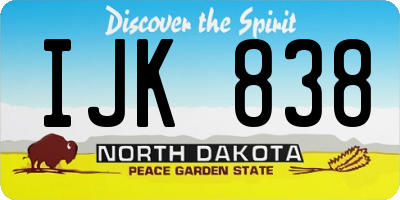 ND license plate IJK838