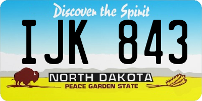 ND license plate IJK843