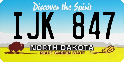 ND license plate IJK847