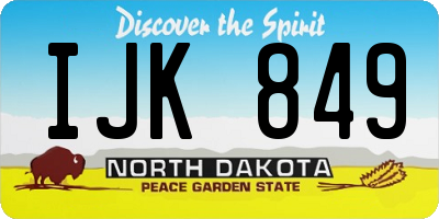 ND license plate IJK849