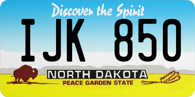 ND license plate IJK850