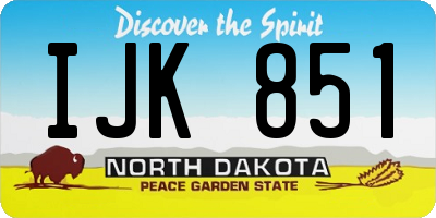 ND license plate IJK851