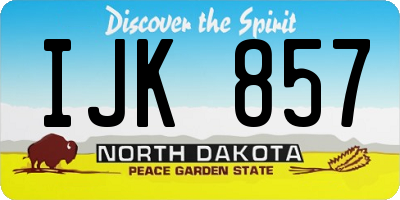 ND license plate IJK857