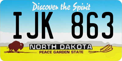 ND license plate IJK863