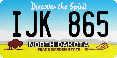 ND license plate IJK865