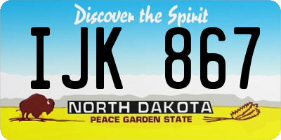 ND license plate IJK867