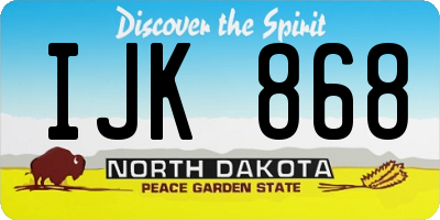 ND license plate IJK868