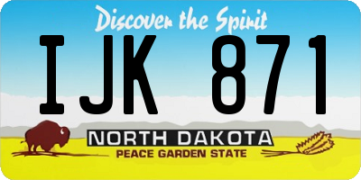 ND license plate IJK871