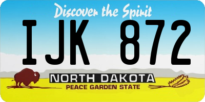 ND license plate IJK872