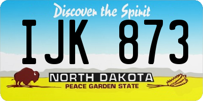 ND license plate IJK873