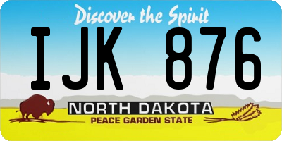 ND license plate IJK876
