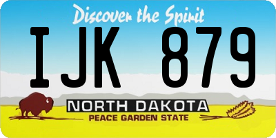 ND license plate IJK879