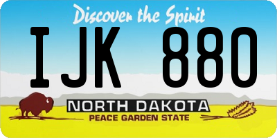 ND license plate IJK880