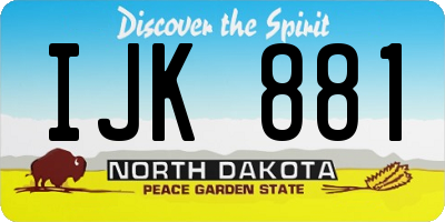 ND license plate IJK881