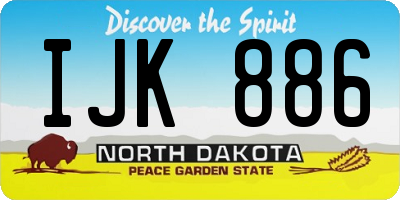 ND license plate IJK886