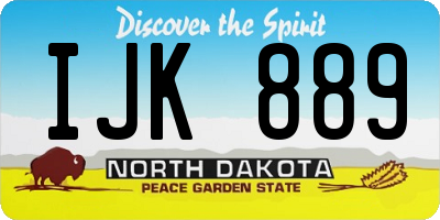 ND license plate IJK889