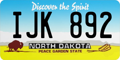 ND license plate IJK892