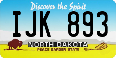 ND license plate IJK893