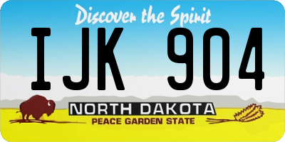 ND license plate IJK904