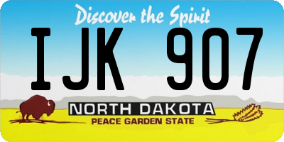 ND license plate IJK907