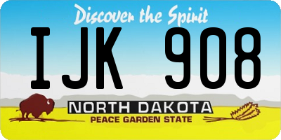 ND license plate IJK908