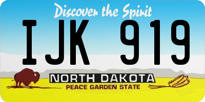 ND license plate IJK919