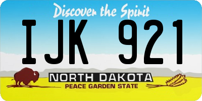 ND license plate IJK921