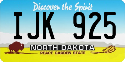 ND license plate IJK925