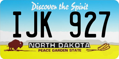 ND license plate IJK927