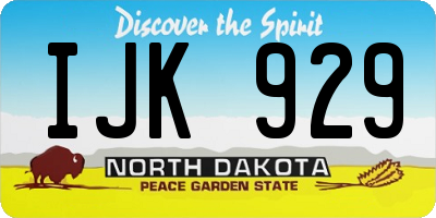 ND license plate IJK929