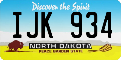 ND license plate IJK934