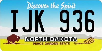 ND license plate IJK936