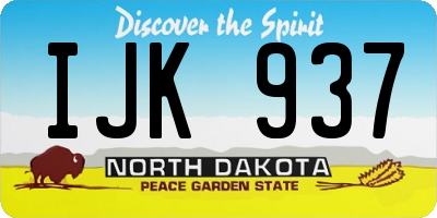 ND license plate IJK937